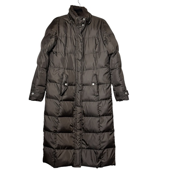 Eddie Bauer Long Down Parka Jacket Womens SZ Small Brown Coat Puffer NO Hood - Picture 12 of 12